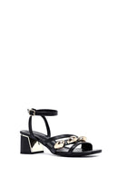 Women's Black Ankle Buckle Low Heel Sandals | Derimod