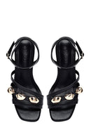 Women's Black Ankle Buckle Low Heel Sandals | Derimod