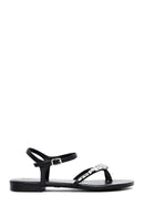 Women's Black Stone Flip Flops Sandals | Derimod