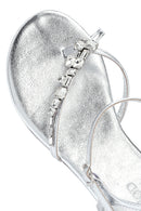 Women's Silver Stone Flip-Flop Sandals | Derimod