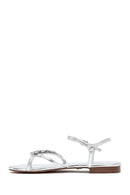 Women's Silver Stone Flip-Flop Sandals | Derimod