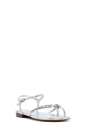 Women's Silver Stone Flip-Flop Sandals | Derimod