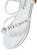 Women's Silver Stone Flip-Flop Sandals | Derimod