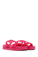 Women's Pink Glitter Jelly Slippers | Derimod
