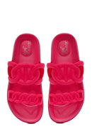 Women's Pink Glitter Jelly Slippers | Derimod