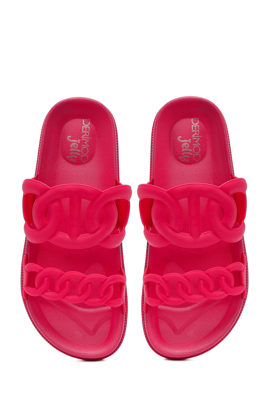 Women's Pink Glitter Jelly Slippers