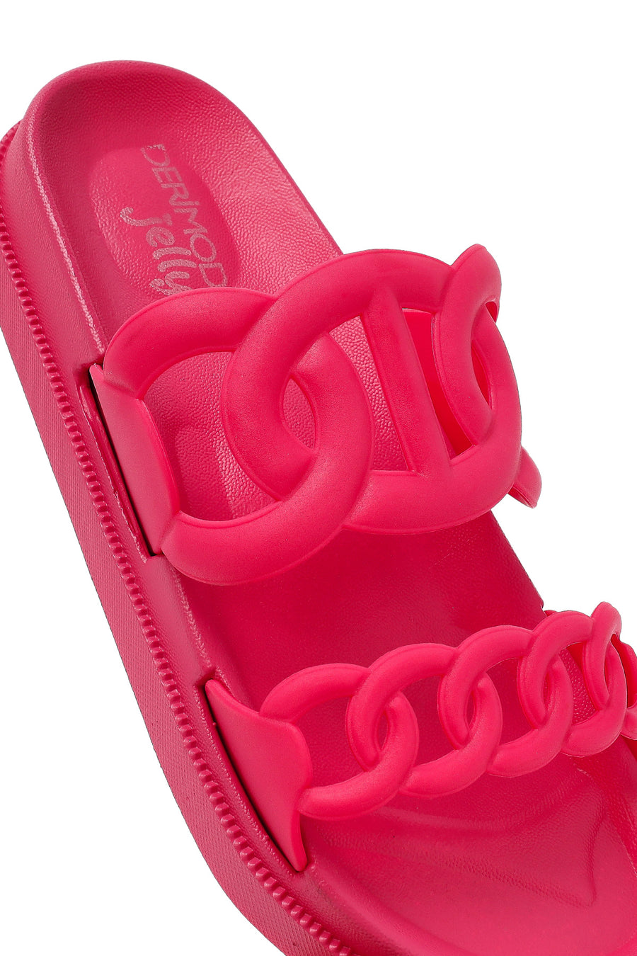 Women's Pink Glitter Jelly Slippers