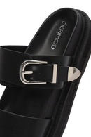 Women's Black Buckled Slippers | Derimod