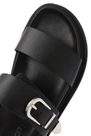 Women's Black Buckled Slippers | Derimod