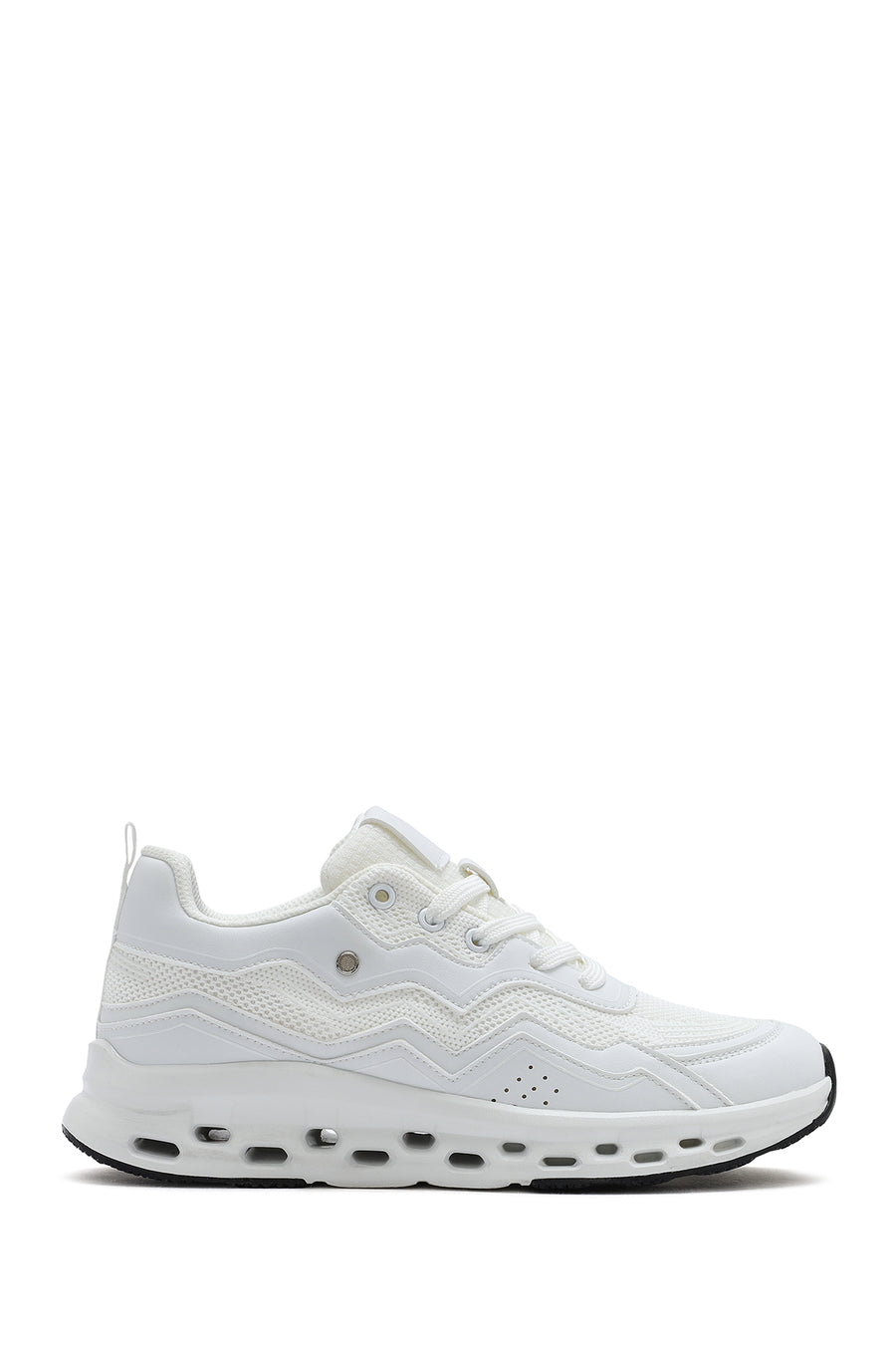Kadın Beyaz Bağcıklı Kalın Tabanlı Sneaker 25SFE495714 | Derimod