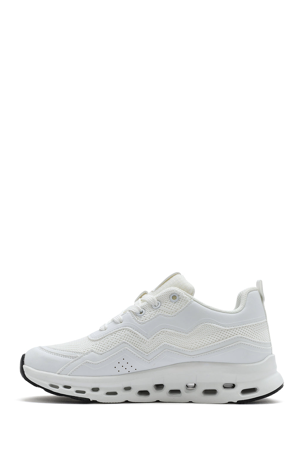 Kadın Beyaz Bağcıklı Kalın Tabanlı Sneaker