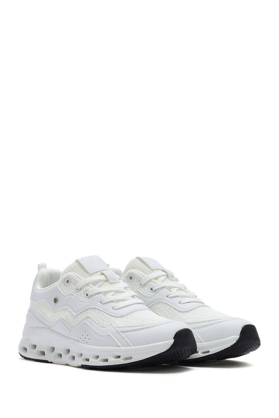 Kadın Beyaz Bağcıklı Kalın Tabanlı Sneaker