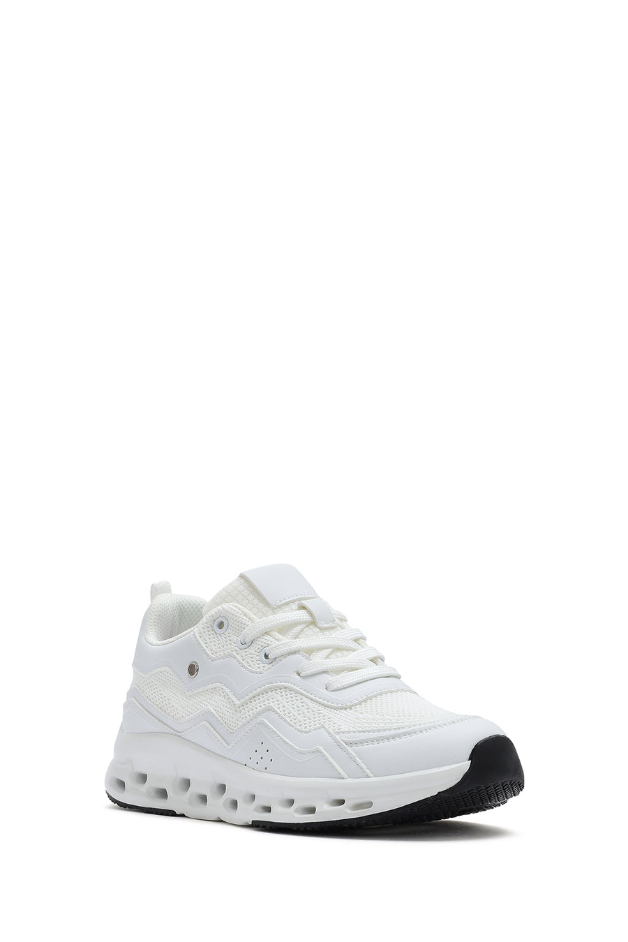 Kadın Beyaz Bağcıklı Kalın Tabanlı Sneaker