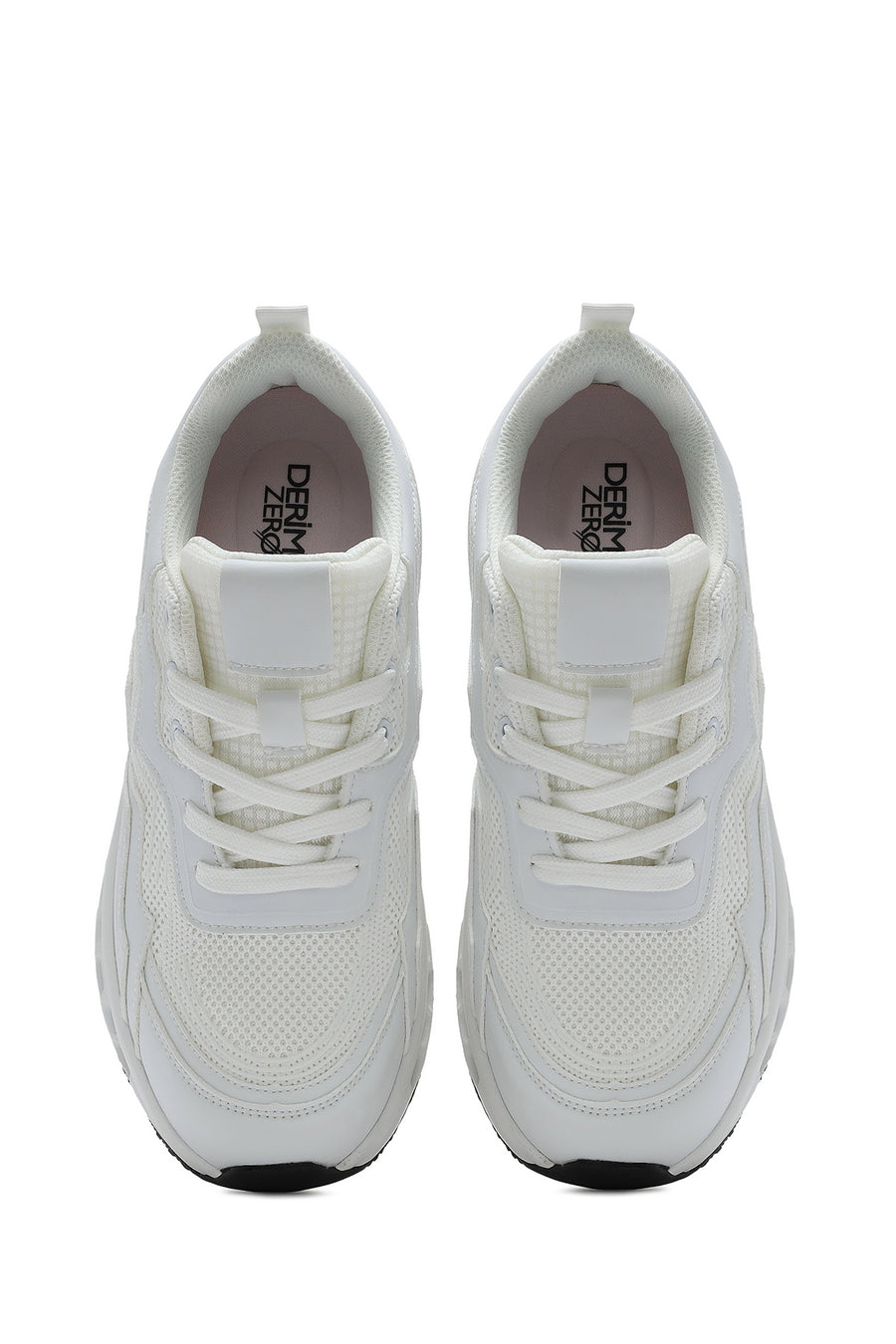 Kadın Beyaz Bağcıklı Kalın Tabanlı Sneaker