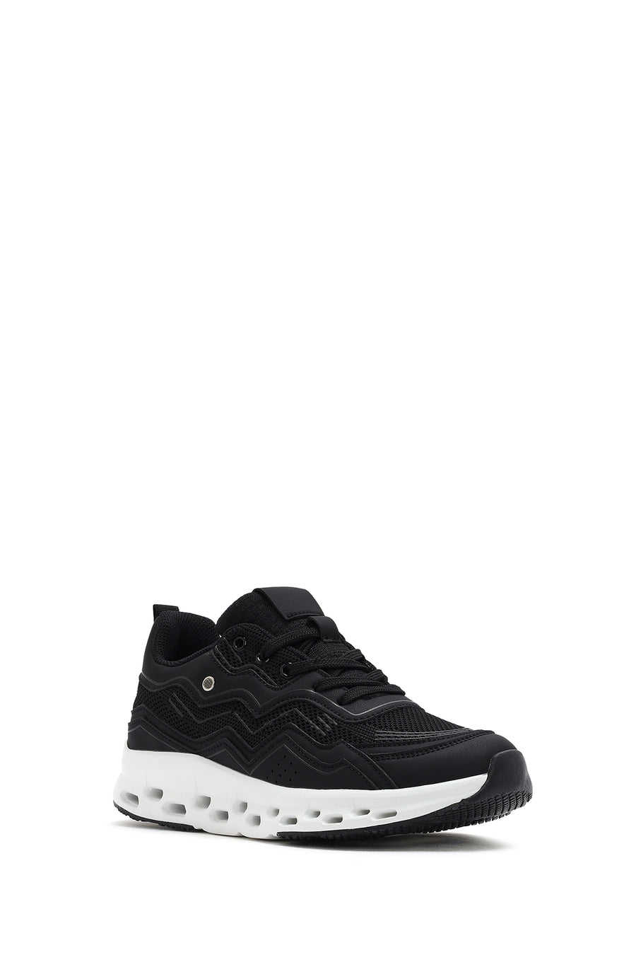 Kadın Siyah Bağcıklı Kalın Tabanlı Sneaker