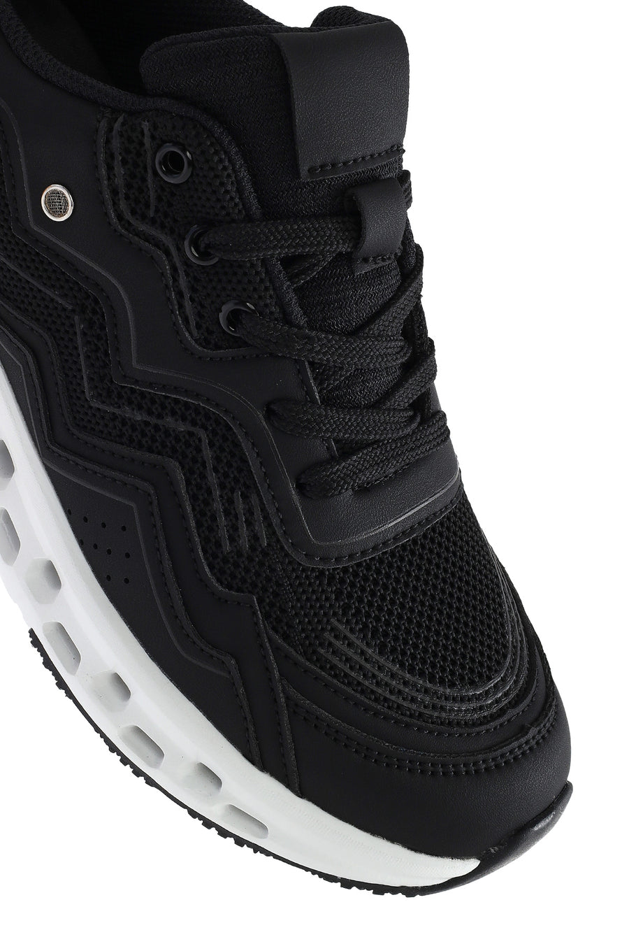 Kadın Siyah Bağcıklı Kalın Tabanlı Sneaker