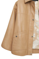 Karen Women's Beige Leather Jacket | Derimod