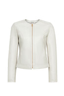 Zoey Women's Beige Short Leather Jacket | Derimod