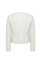 Zoey Women's Beige Short Leather Jacket | Derimod