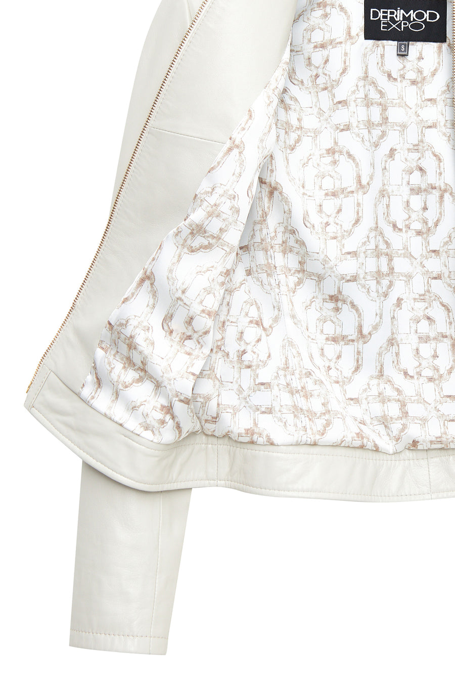 Zoey Women's Beige Short Leather Jacket