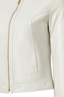 Zoey Women's Beige Short Leather Jacket | Derimod