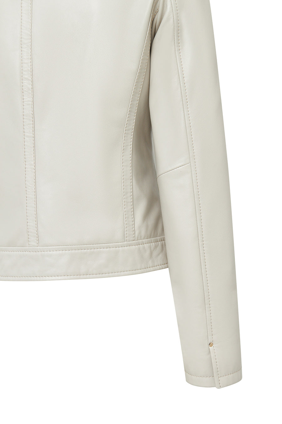 Zoey Women's Beige Short Leather Jacket