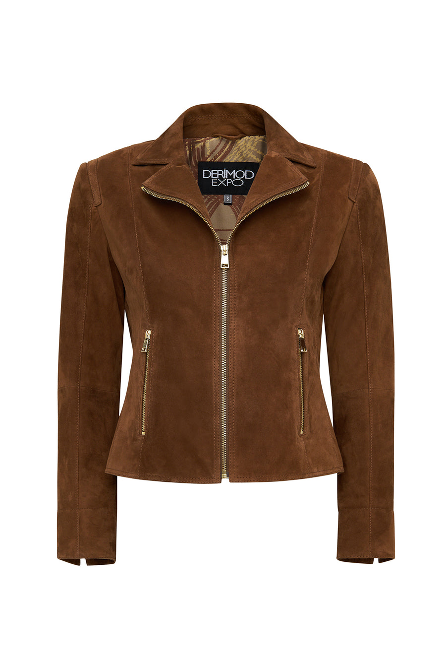 Lara Women's Brown Short Suede Leather Jacket 25SGE588110 | Derimod