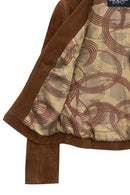 Lara Women's Brown Short Suede Leather Jacket | Derimod
