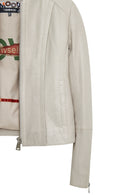 Cherie Women's Beige Slim Short Leather Jacket | Derimod