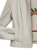 Cherie Women's Beige Slim Short Leather Jacket | Derimod