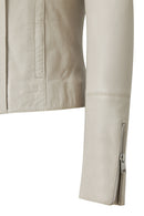 Cherie Women's Beige Slim Short Leather Jacket | Derimod