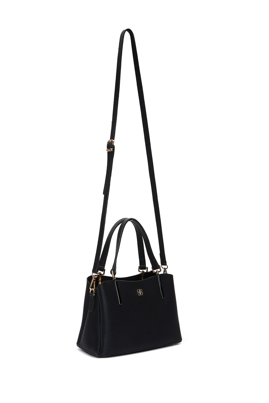Women's Black Long Strap Printed Mini Shoulder Bag