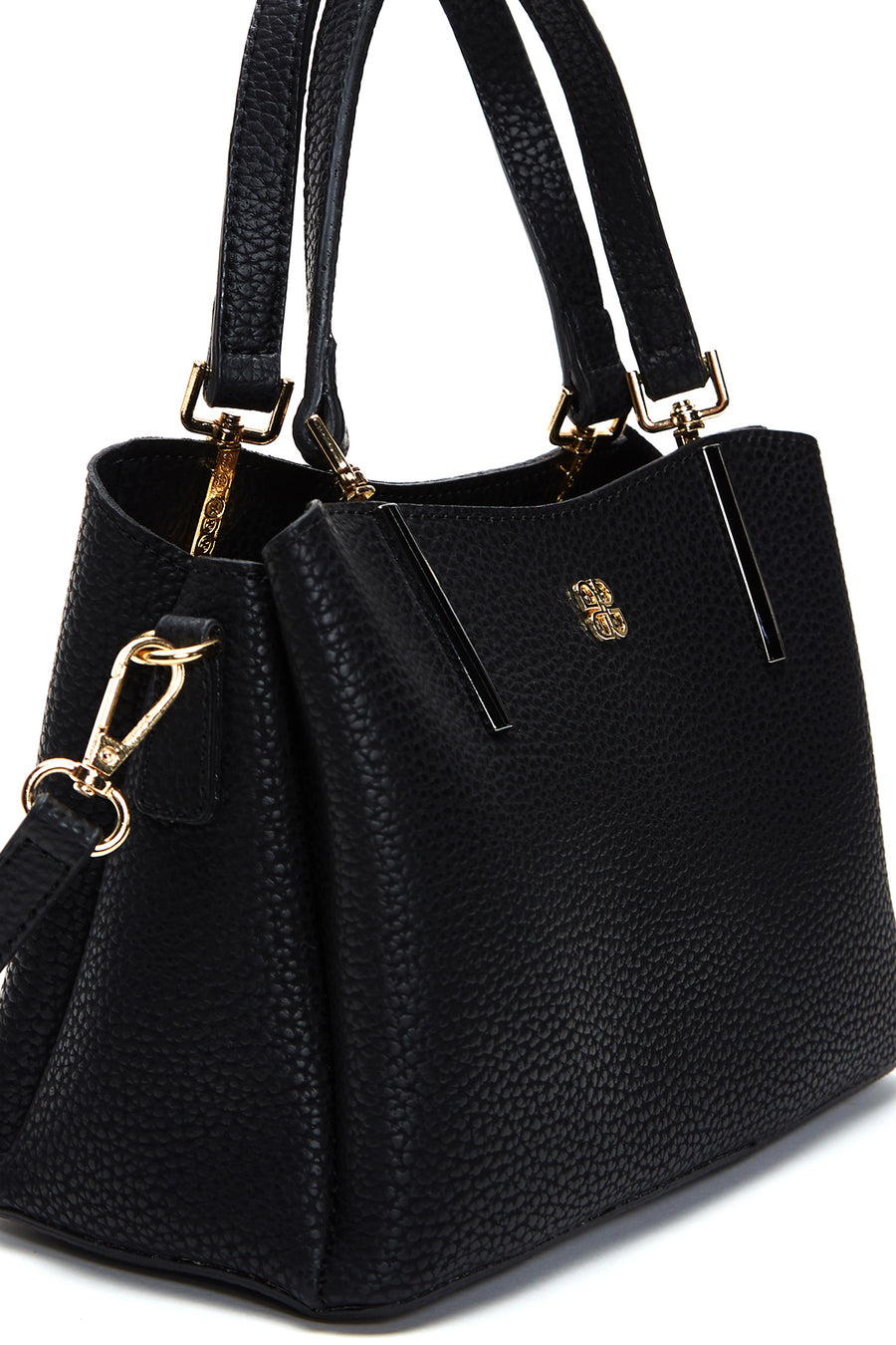 Women's Black Long Strap Printed Mini Shoulder Bag