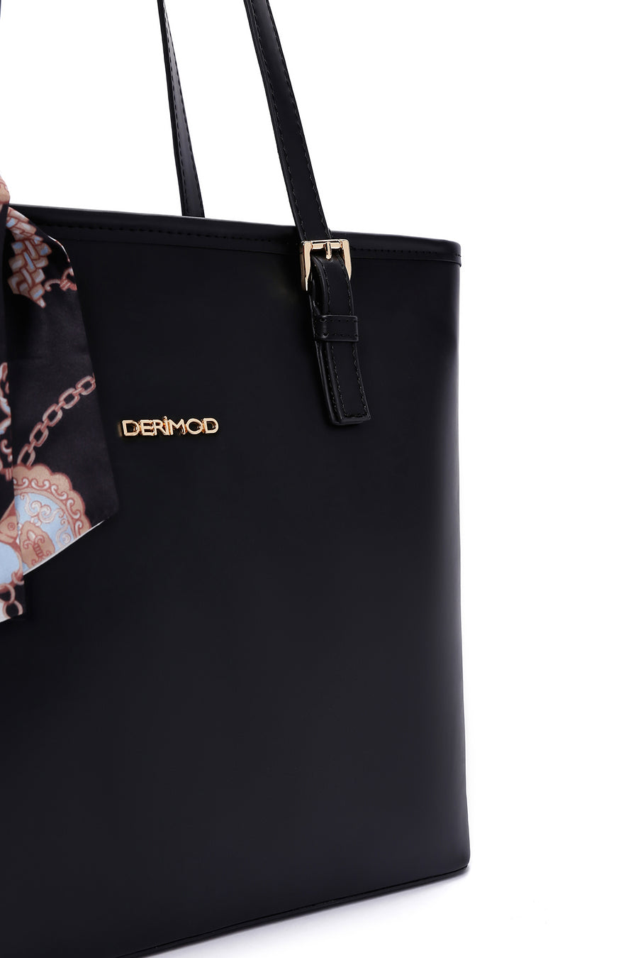 Women's Black Shoulder Bag with Accessories