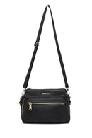 Women's Black Long Strapped Patterned Crossbody Bag | Derimod