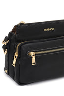 Women's Black Long Strapped Patterned Crossbody Bag | Derimod
