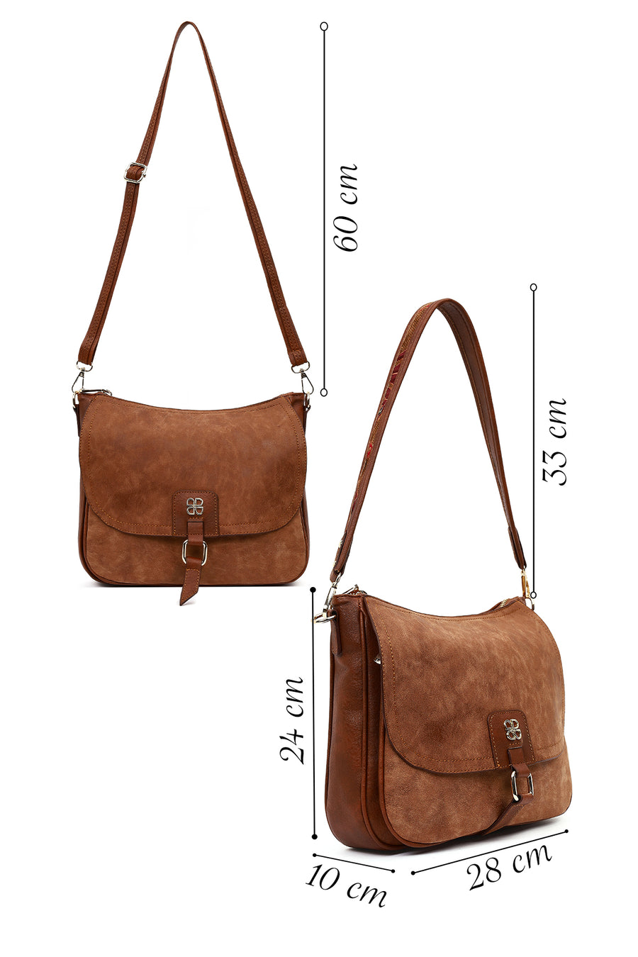 Women's Tan Long Strap Shoulder Bag