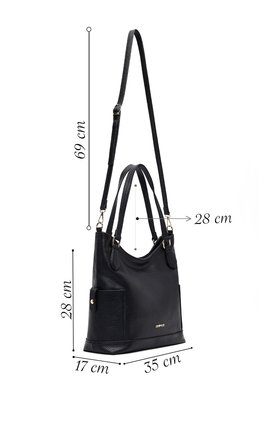 Women's Black Long Strap Shoulder Bag