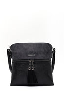 Women's Black Long Strap Tassel Crossbody Bag | Derimod