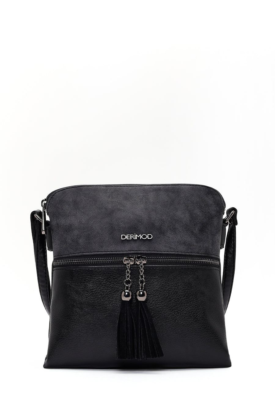 Women's Black Long Strap Tassel Crossbody Bag