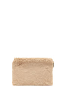 Women's Tan Long Strap Plush Clutch Bag | Derimod