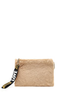 Women's Tan Long Strap Plush Clutch Bag | Derimod