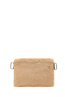 Women's Tan Long Strap Plush Clutch Bag | Derimod