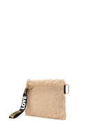 Women's Tan Long Strap Plush Clutch Bag | Derimod