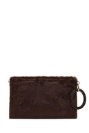 Women's Brown Chain Strap Plush Clutch Bag | Derimod