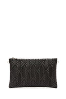 Women's Black Long Chain Strap Quilted Clutch Bag | Derimod