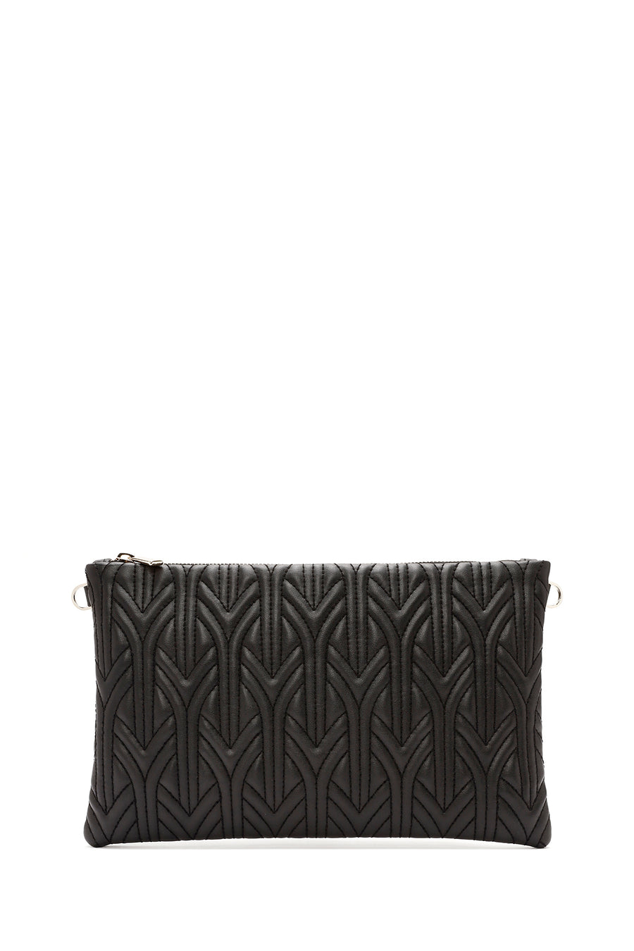 Women's Black Long Chain Strap Quilted Clutch Bag