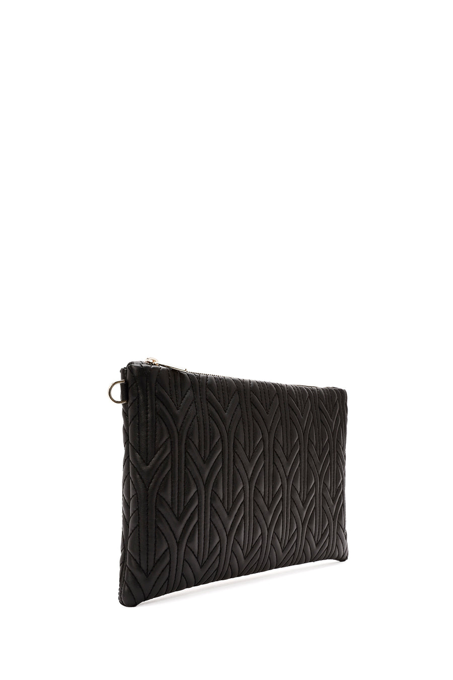 Women's Black Long Chain Strap Quilted Clutch Bag