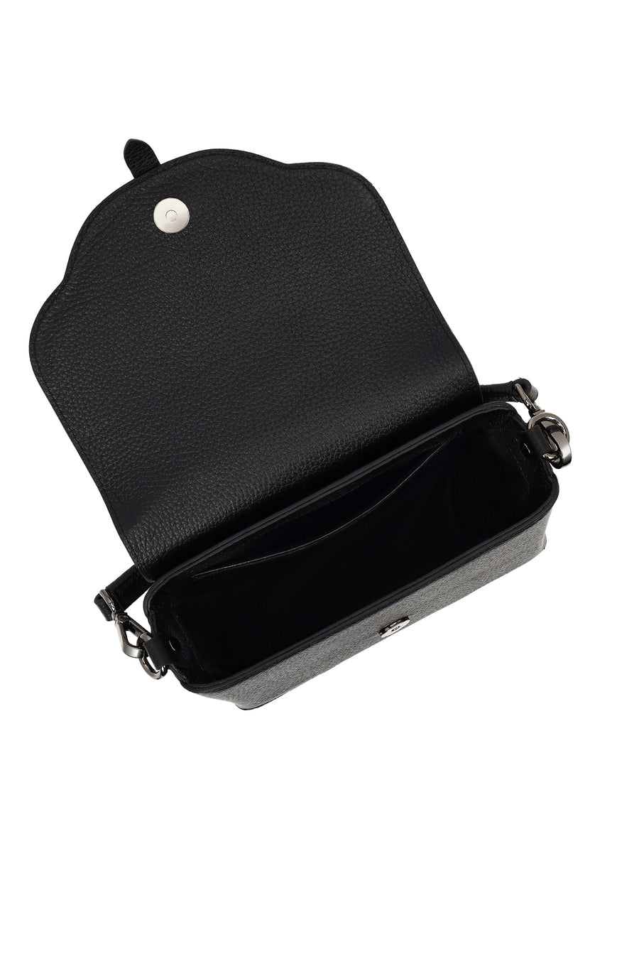 Women's Black Long Strap Leather Crossbody Bag