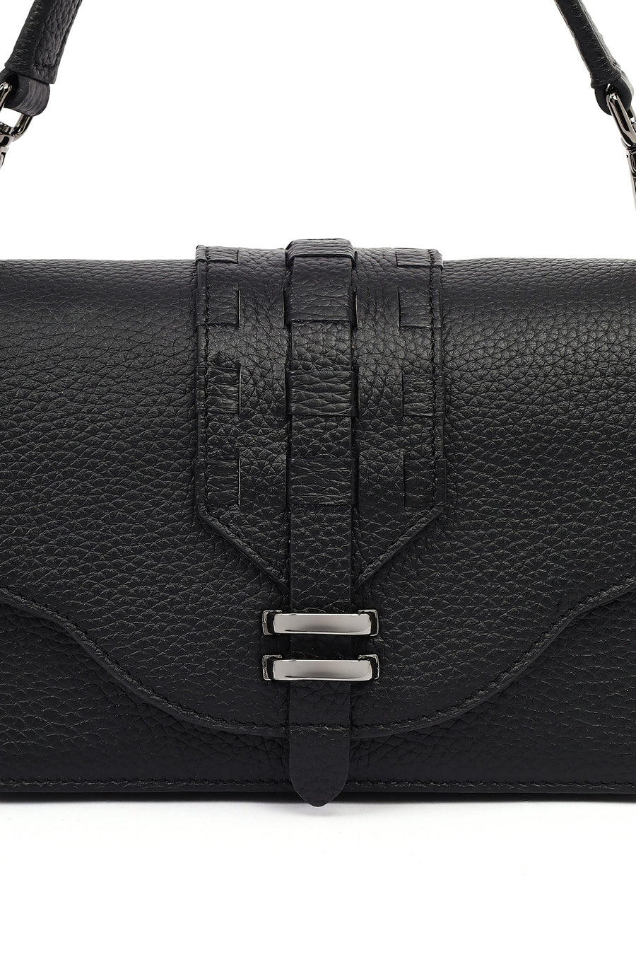 Women's Black Long Strap Leather Crossbody Bag